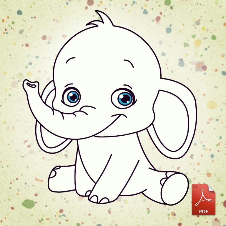 Elephant Coloring Page | kidCourseskidCourses.com