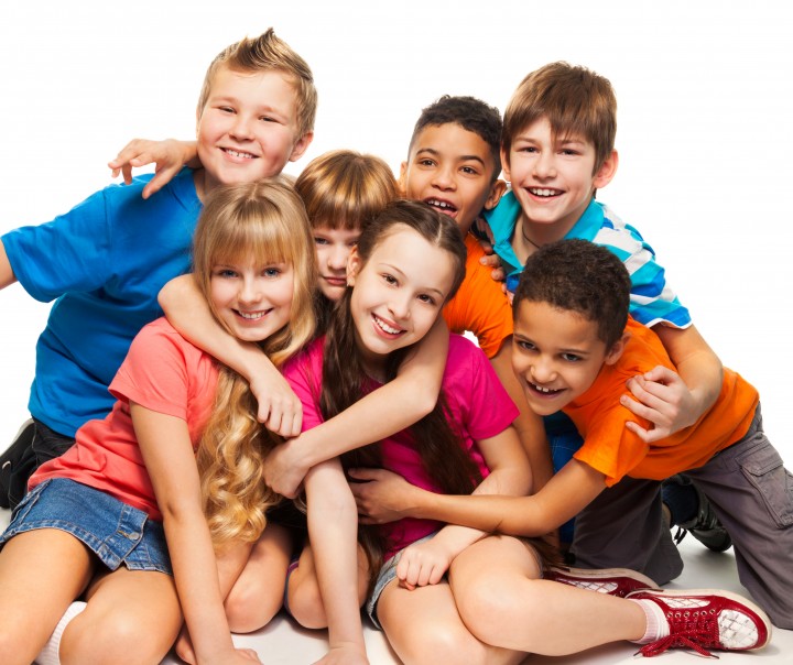 Group of happy smiling kids
