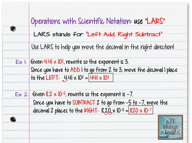 Operations With Scientific Notation And LARS KidCourseskidCourses