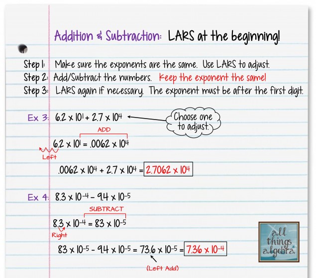 Operations With Scientific Notation And Lars Kidcourseskidcourses Com