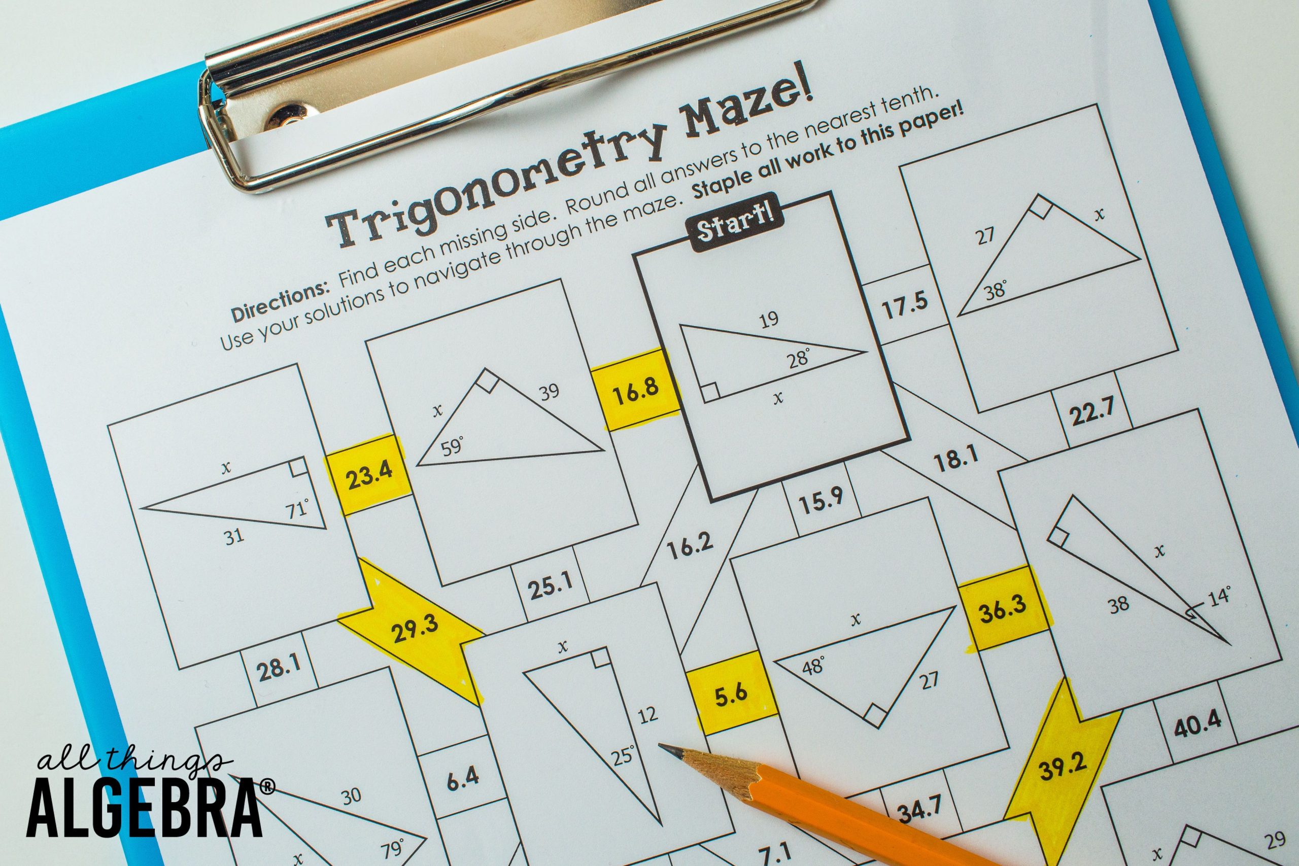 Geometry Chapter 7 Test Review Right Triangles And Trigonometry